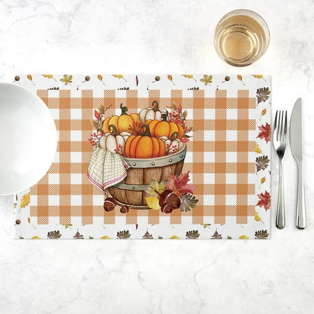 

Halloween Placemat for Dining Table Pumpkin Drink Coasters Kitchen Decor