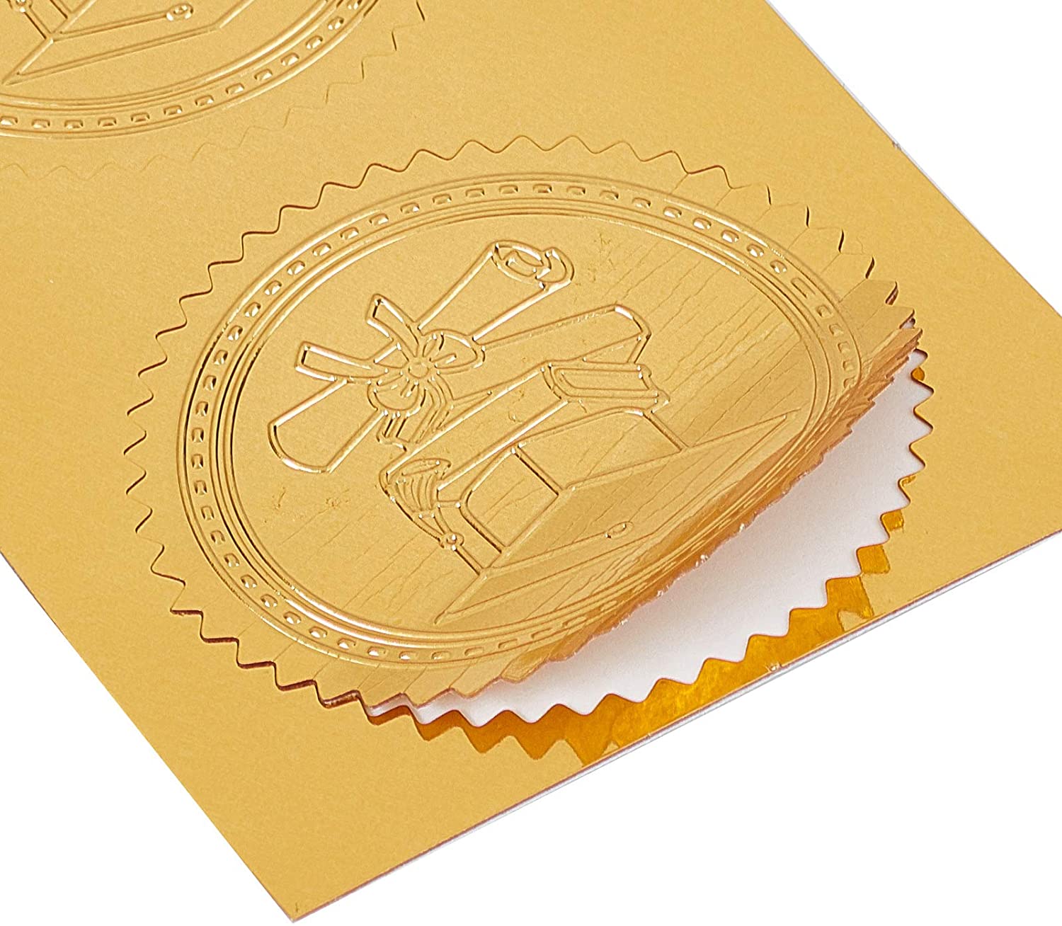 100pcs 2inch Gold Foil Certificate Seals Outstranding Excellence Self  Adhesive Embossed Seals Gold Stickers Medal Decoration Labels for Envelopes  Diplomas Certificates Awards Graduation 