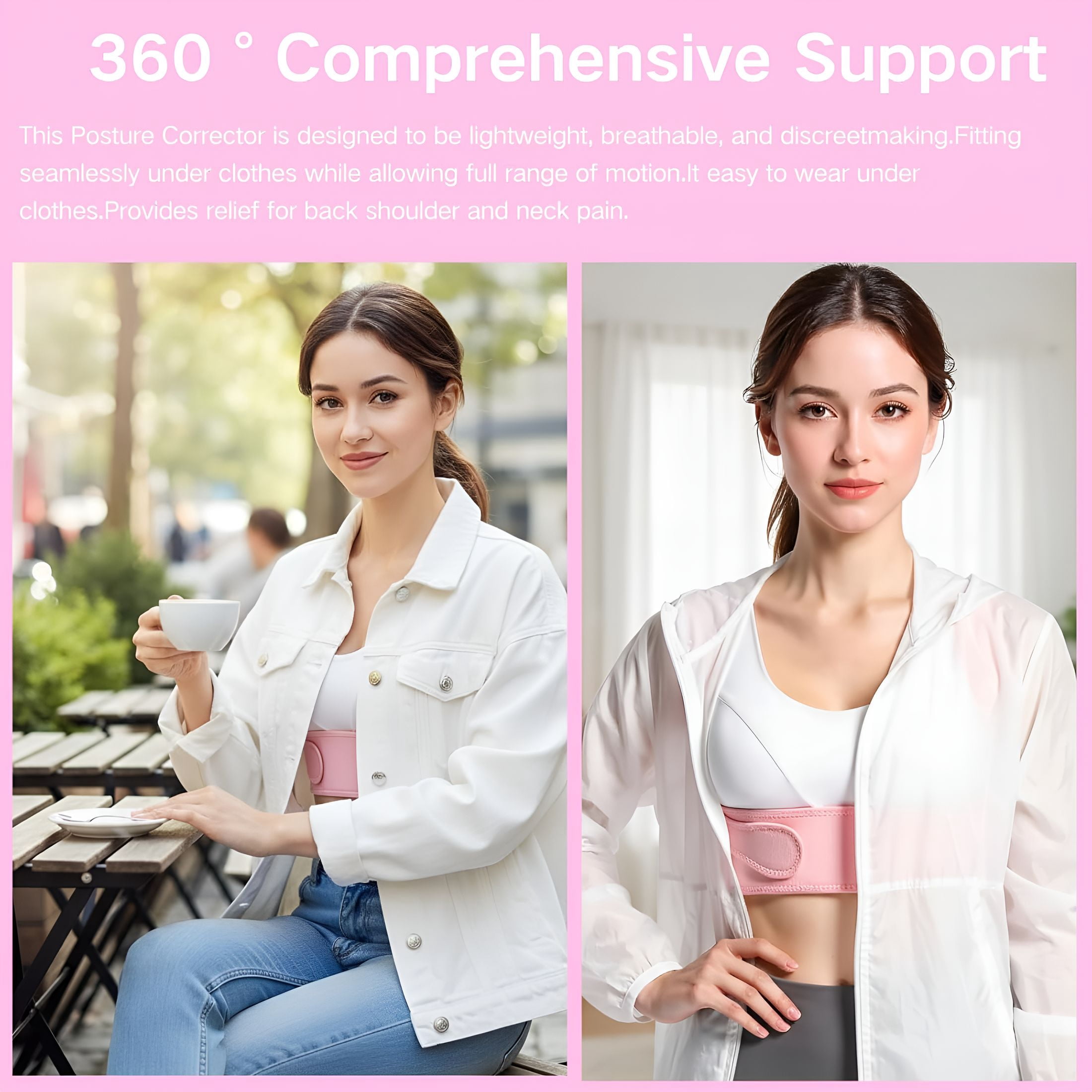 BESTSKY Back Brace Posture Corrector for Women - Adjustable Upper Posture Support Bras for Neck Shoulder Back Straightener - Comfortable Posture Corrector Hunchback Slouching under Clothes (Medium)