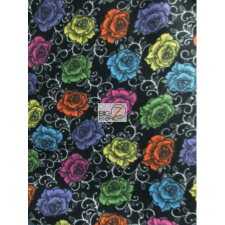 textiles yard david fleece folkloric roses printed fabric sold walmart