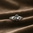 thumbnail image 2 of 925 Sterling Silver Claddagh Heart Women Finger Stackable Band Ring, Women Promise Love Ring, 2 of 5