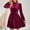 Wine, variant on Womens Elegant Outing Tunic Midi Dress Flared Long Sleeve Prom Dress Fashion Velvet Elegant Solid Color House Dress Ruffle Mock Neck Pleated Swing Comfy Loose Casual Smocked Gold 8