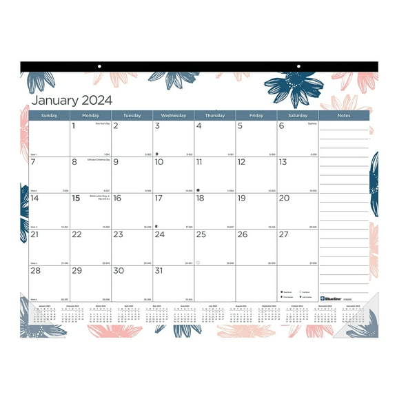 2024 Blueline Passion 22" x 17" Monthly Desk Pad Calendar (C194113)