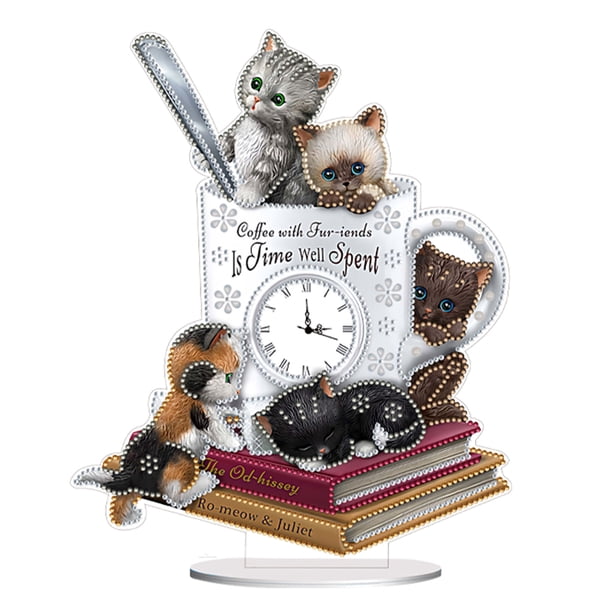 5D Diamond Painting Clock Art Craft Acrílico Casa Forma Especial para Escritorio