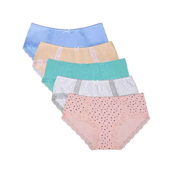 Asoul Women's Cotton Underwear Soft Stretch Hipster Underpants Packs of 5