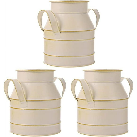 3pcs Flowers Bucket Holders Plant Decor Garden Chic Decoration Arrangement Metal Desk Artificial Decorative Holder Iron Wedding Center Vintage Bouquet Pots French for Container