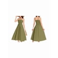 thumbnail image 3 of Women'S Summer Maxi Dress Sleeveless Sundress Strap Smocked Beach Dresses Olive Color M, 3 of 6