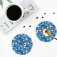 thumbnail image 4 of Rateoe Watercolor Ships Drawing Drink Coasters Set of 4 Leather Coasters Spill Protection for Table Desk,Durable and Non Slip Leather Coaster ,4 Inches Drink Mats-Round Shape, 4 of 6