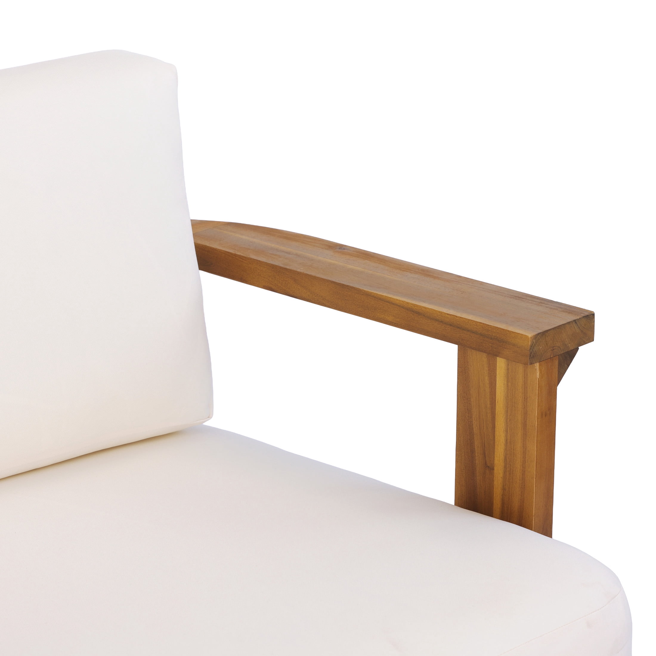 Christopher Knight Home Outdoor Acacia Wood Patio Armchairs with Cushions, Teak+Beige, Set of 2