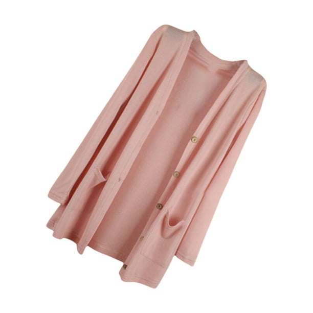 Minnieouse Abrigo de moda chal de punto chaqueta de verano DIY Prop dulce regalo ropa de mujer de larga duración ropa al aire libre cárdigan Abrigos y chamarras Rosado