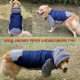 thumbnail image 4 of Abrigo para perro con gorro extraíble, abrigo grueso y cálido de invierno de forro polar para perro, ropa reflectante para perro con patas, suéter azul para perro, talla S, 4 of 5