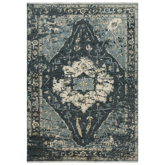Gatney Rugs Roman Area Rug BMT987 Blue Faded Bulbs 8' x 10' Rectangle