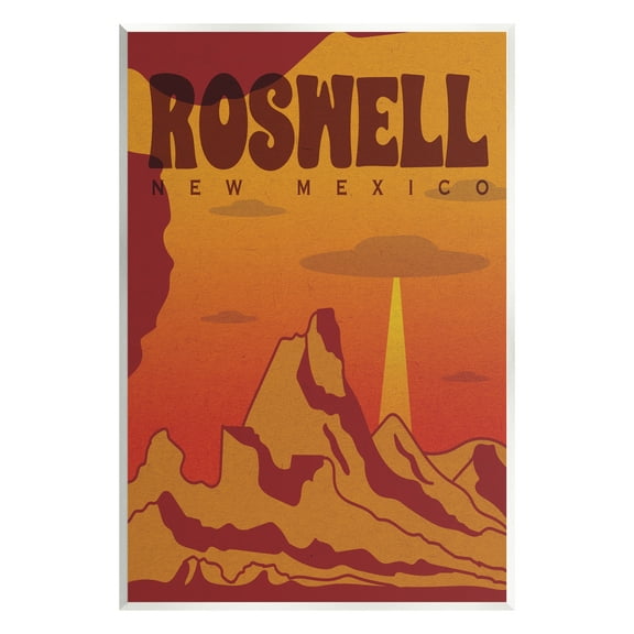 Stupell Industries Roswell New Mexico Desert UFO Travel & Places Painting Unframed Art Print Wall Art