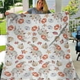 thumbnail image 4 of BJUTIR Thanksgiving Pumpkin Maple Leaf Printed Flannel Fall Blanket, Decorative Couch, Sofa, Travel, Lap, Bed Throw Blanket, 4 of 9