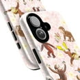 thumbnail image 2 of Cute Curious Monkey Cartoon Phone Case for iPhone 16 15 14 13 12 11 Pro Max Plus – Pink Floral Background, Shockproof Protective Cover, 2 of 6