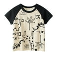 thumbnail image 1 of Hiiyo T-Shirt à Manches Courtes pour Garçons avec Imprimé Dinosaure, Col Rond Décontracté, Tee, 1 of 7
