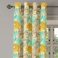 thumbnail image 2 of Ambesonne Floral Grommet Curtain, Abstract Carnations Art, 50" x 120", Tan Turquoise Marigold, 2 of 6