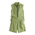 thumbnail image 5 of mihongmao Country Concert Outfits for Ladies Vacation Sets Women's Casual 2 Piece Outfit Long Sleeve Button Down Cardigan and Loose Wide Leg Cargo Pants with Pockets Tracksuit Set Green M, 5 of 6