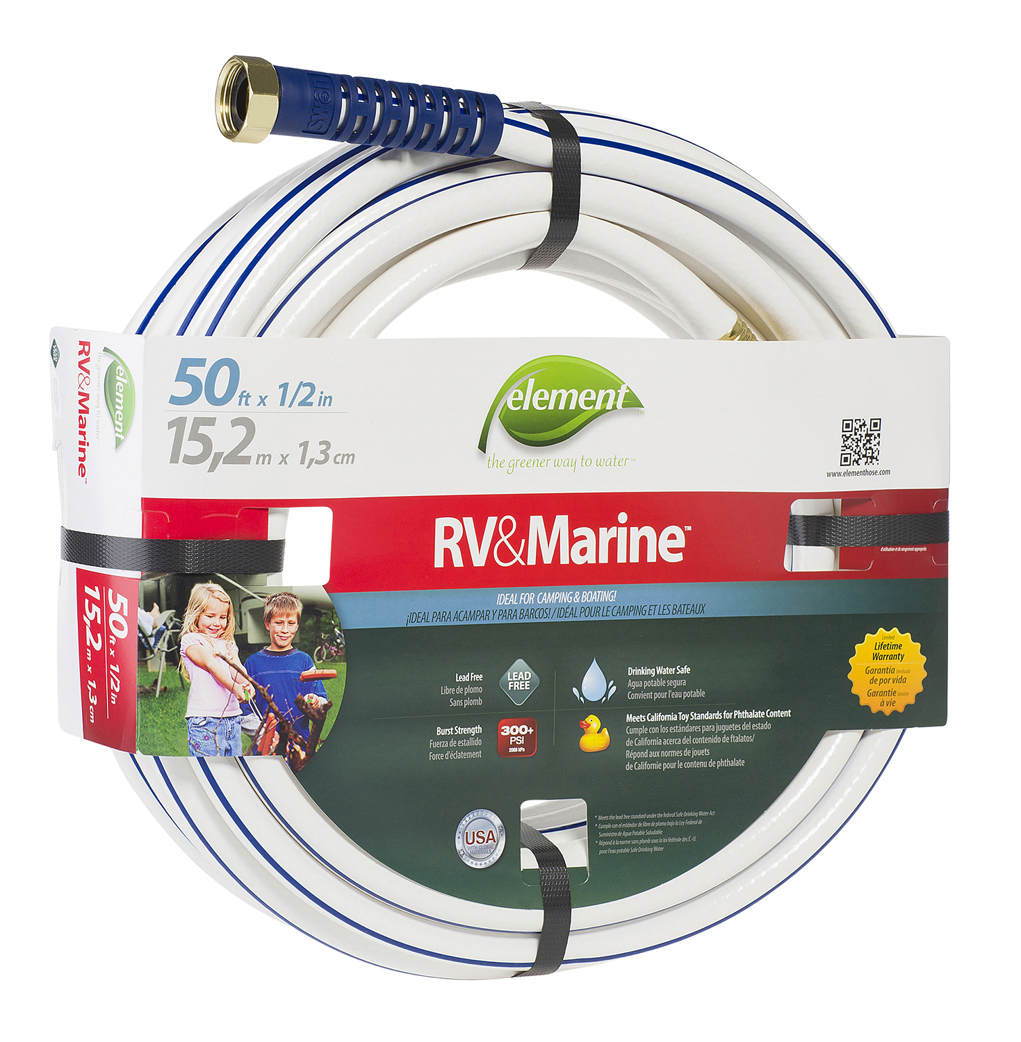 Swan Element ELMRV12050 PVC Water Hose, 1/2 In ID