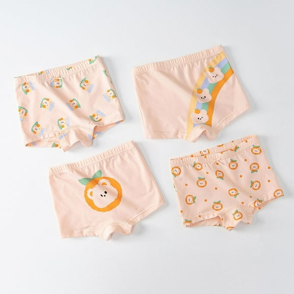 Fesfesfes Little Girls Cotton Boy Shorts Toddler Panties Baby Princess Underwear (Pack of 4)