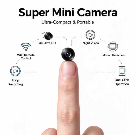 Y1 Mini Security Camera, 2.4G/5GHz WiFi Wireless Cam with Night Vision, Motion Detection, App Control, Tiny Indoor Nanny Cam for Home, Office, Baby & Pet Monitoring