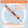 thumbnail image 2 of Cordless Soldering Iron Kit, USB Rechargeable Portable Cordless Soldering Iron,LED Light and LCD Digital Adjustable Temperature, Soldering Iron for Electric Repairs, DIY(Orange), 2 of 7