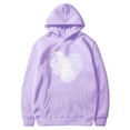 thumbnail image 4 of yoeyez Oversized Sweatshirt for Women Heart Print Spring Hoodie Pullover Tops Long Sleeve Hooded Comfortable Athletic Sweatshirt with Pocket Purple XXL, 4 of 5