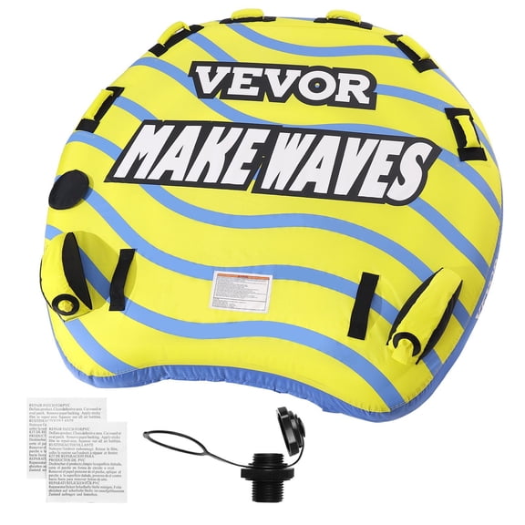 Water Sport Towable Inflatable Tube with Bumper Fins for Boating 1-3 Riders