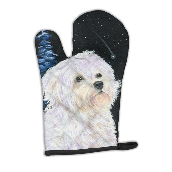 Starry Night Maltese Oven Mitt