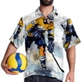 thumbnail image 4 of Ice Hockey Men's Short Sleeve Hawaiian Beach Shirt Casual Printed Button Down Summer Unisex Casual Shirt, 4 of 6