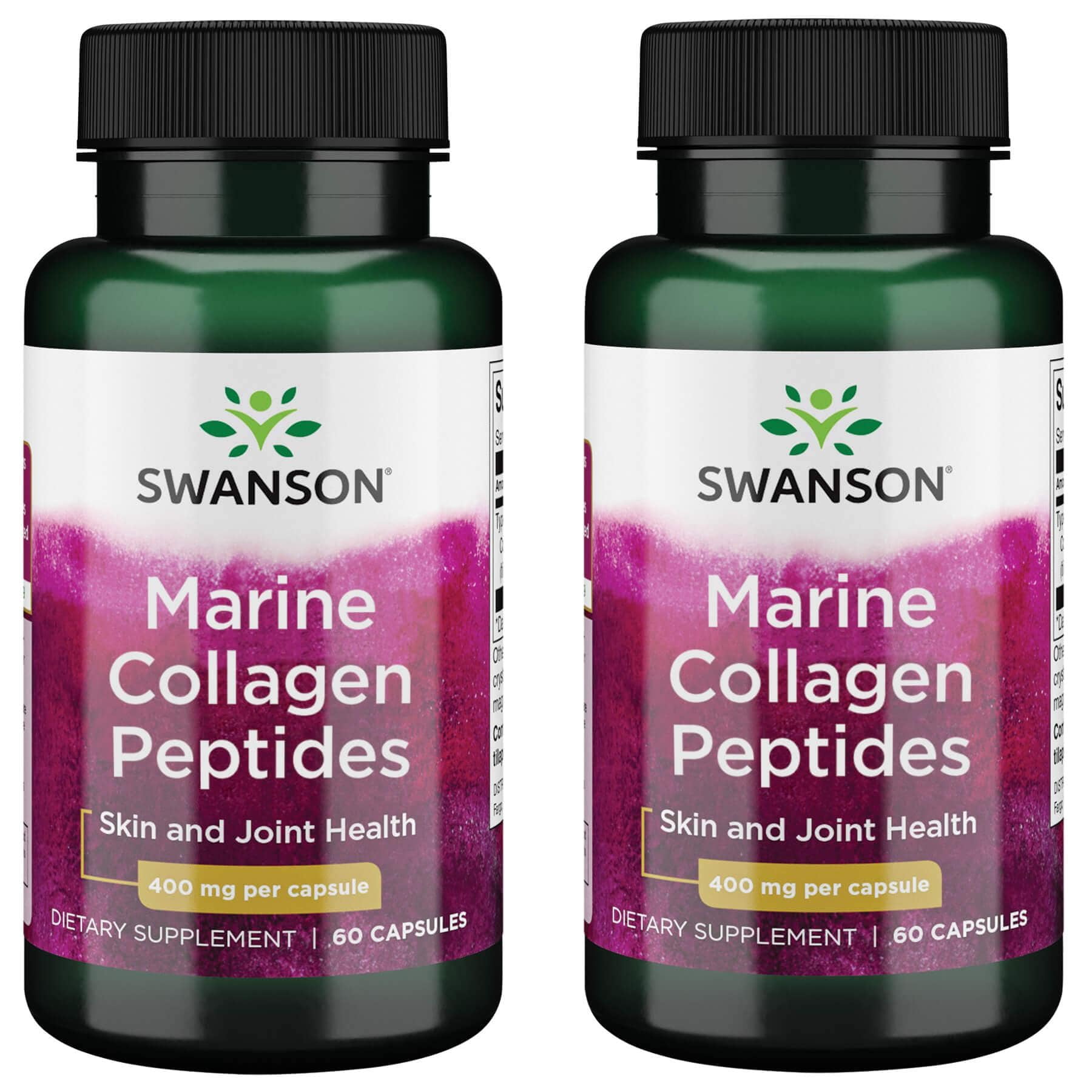 Swanson Type I Hydrolyzed Marine Collagen Peptides 400 mg 60 Caps 2 ...