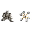 thumbnail image 1 of Figuras de búho, artesanías de animales artificiales, estatua moderna de búho en miniatura, figura esférica hecha de resina y vidrio, ideal para decor, 1 of 8