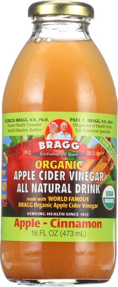 Bragg Organic Apple Cider Vinegar All Natural Drink Apple Cinnamon, 16.0 FL OZ by Bragg