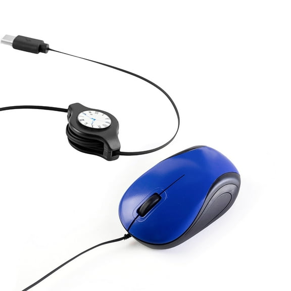 Zeiwohndc Type C Corded Mice Wire Mouse Retractable Stretchable 1000DPI Optical Small