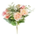 thumbnail image 2 of Flor de rosa artificial - Ramo de tela de 11,6 pulgadas tipo real para decoración de pared y hogar, 2 of 5