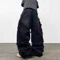 thumbnail image 3 of Men's Wide Leg Baggy Jeans Loose Fit Hip HopY2K Denim Pants Casual Trousers Streetwear, 3 of 6