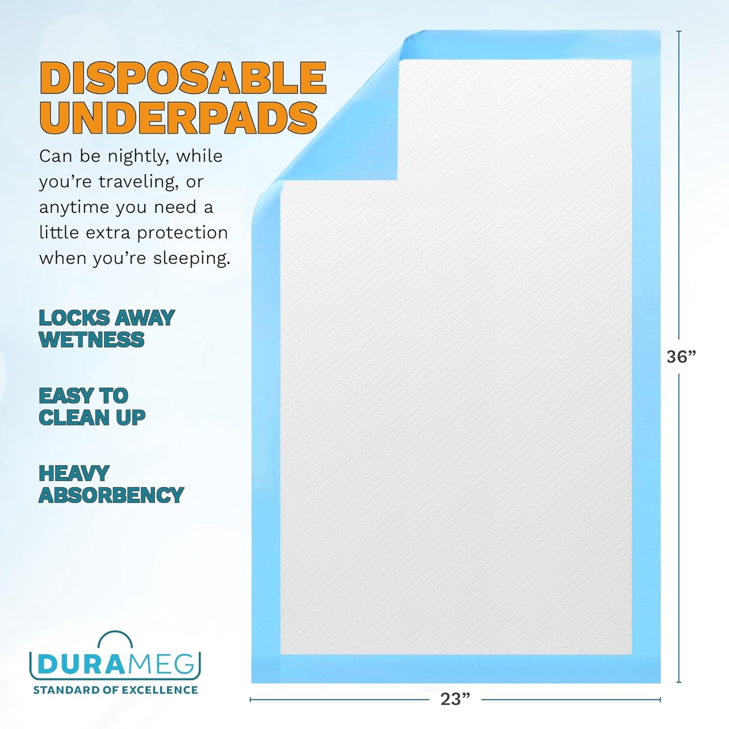 Chucks Pads Disposable [150-Pads] Underpads 23” X 36” Incontinence Chux Pads Absorbent Fluff Protective Bed Pads, Pee Pads for Babies,-,Adults & Elderly | Puppy Pads Large for Training Leak Proof