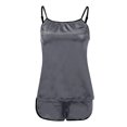 thumbnail image 6 of BONIXOOM Christmas Pajamas Womens Pajamas Sleepwear Drawstring Sleeveless Solid Sleepwear Sets Gray XXL, 6 of 7