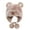 Khaki, variant on Winter Warm Baby Hats Toddler Earflap Bear Hat with Soft Ball Unisex Infant Snow Cap Fleece Warm Hemming Caps for Newborn