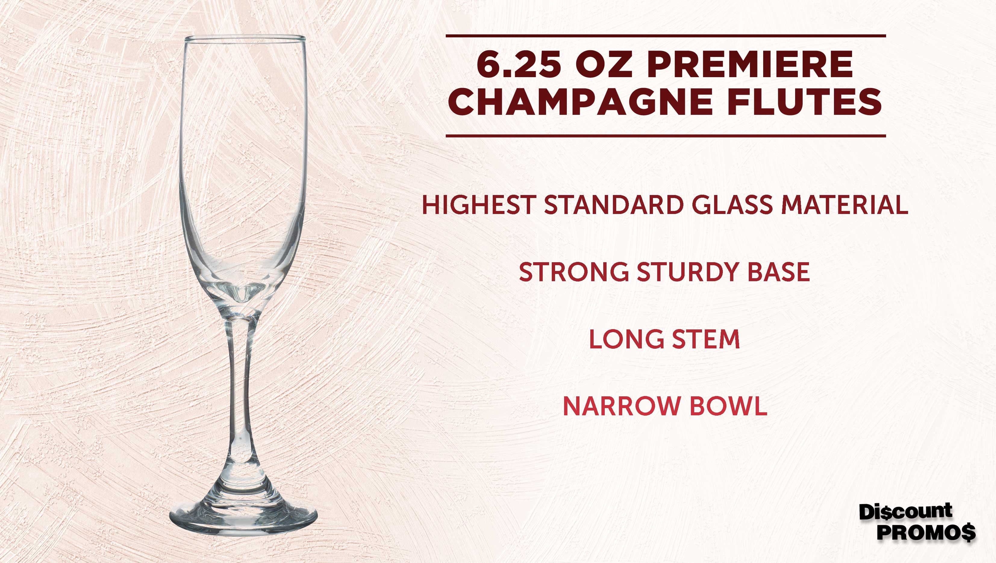 Champagne Flute 6.25 oz. Set of 10, Bulk Pack - Great for Cocktails, Weddings, Party Favors - Clear