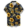 thumbnail image 5 of oelaio Men's Hawaiian Printed Short Sleeve Shirts Tropical Floral Button Down Aloha Holiday Shirt Vacation Casual Beach Clothing Multicolor L, 5 of 7