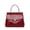 red, variant on Genuine Cowhide Leather Crocodile Embossed Flap Bag, Women's Top-handle Shoulder Bag, Burgundy Work Daily Handbag