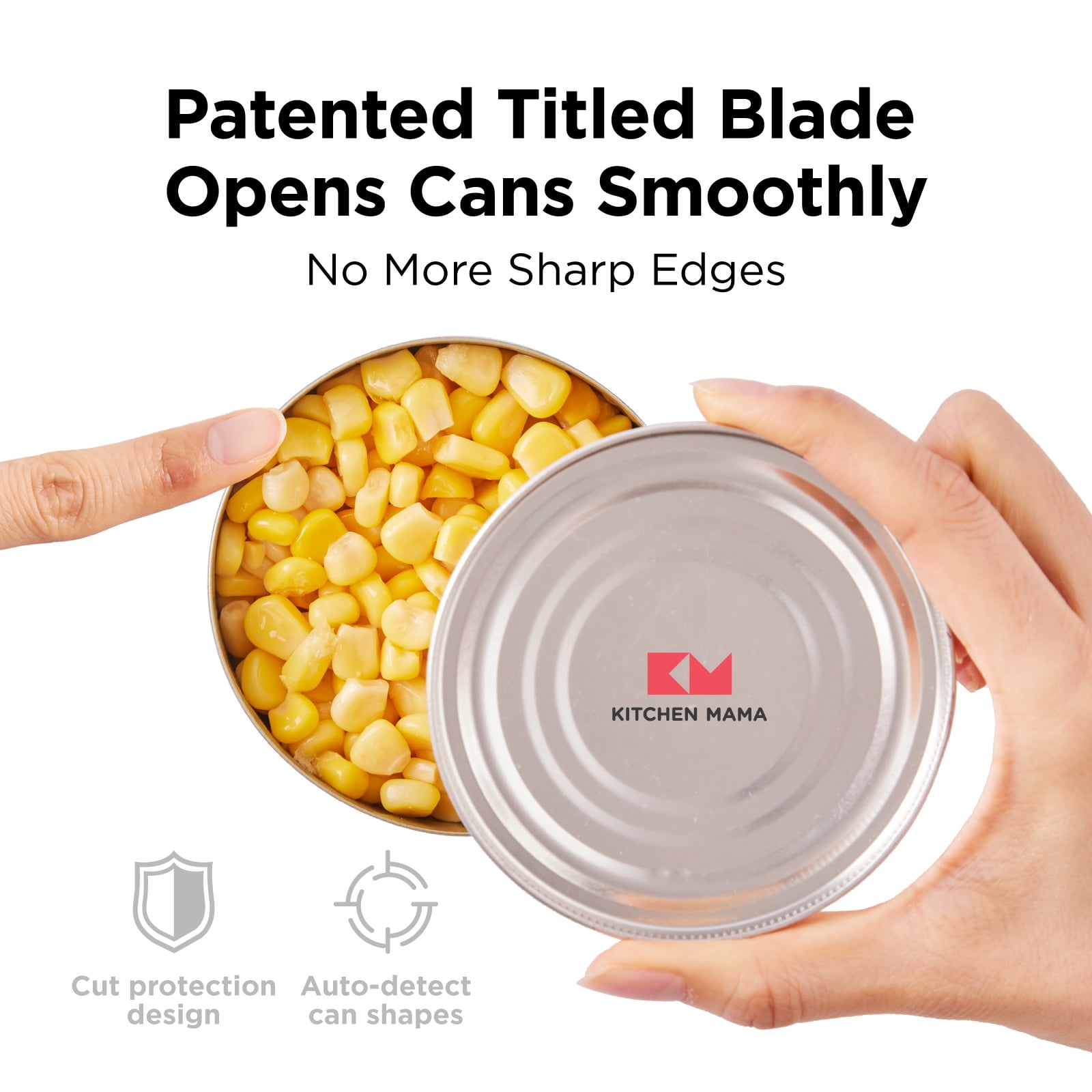 Kitchen Mama One-To-Go Electric Can Opener : Auto Stop, Smooth Edge, Battery Operated (Yellow)