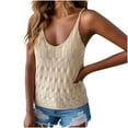 thumbnail image 2 of JMKQLZ Débardeur Sans Manches Tricoté Uni Décontracté pour Femmes Col Rond Manches Courtes, 2 of 7