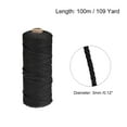 thumbnail image 2 of Unique Bargains Cotton Rope Twine String Twisted Braided Cord, Black 100m/109 Yard for Wall Hanging, Macrame Knotting, 2 of 7