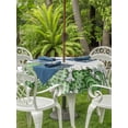 thumbnail image 2 of Outdoor Tablecloth with Umbrella Hole and Zipper, St. Patrick's Round Table Cloth 60 Inch Waterproof Tablecloth, Lucky Shamrock Green Eucalyptus Floral Farm Wooden Picnic Table Cover for Patio, 2 of 7