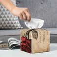 thumbnail image 4 of Kdxio Vintage Rose Botanical Art Print Tissue Box Cover,Square Decorative PU Leather Facial Paper Case Organizer Holder Dispenser for Bathroom,Night Stands,Desk,Car 5.2''X5.2''X5.2'', 4 of 6