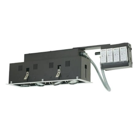

Jesco Lighting MGR1650-4ESB 50W 4 Light Double Gimbal Linear Recessed Fixture Silver & Black