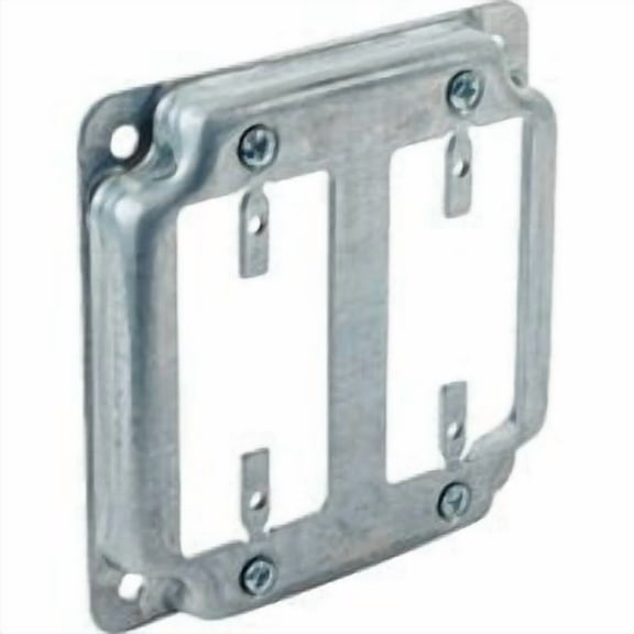 Southwire G1950-UPC 4 in. Steel Metallic 2-Gang Work Square 2 GFCI Box Cover