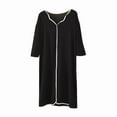 thumbnail image 5 of Sakmal Plus Size Sleep Dress for Women Comfy House Dress Black Short Sleeve Nightgowns for Women, 5 of 5